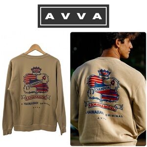 AVVA ✨ Crewneck Sweatshirt • Duke Kahanamoku • Hawaiian Surfing • LARGE